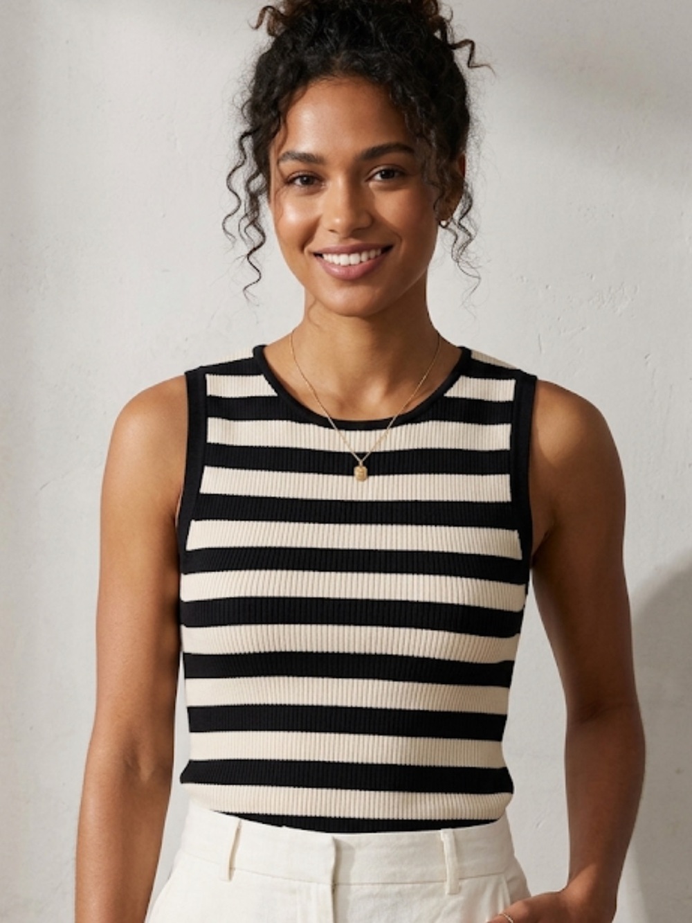 Truth by Republic Truth Monochrome Striped Knit Tank